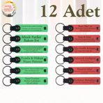 MiaWiki Kişiye Özel İsim Yazılı Anahtarlık 12'li Set, Standart, MH-KAN9057X12, Fıstık Yeşili & Nar Çiçeği, üniseks-yetişkin