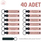 MiaWiki Kişiye Özel İsim Yazılı Deri Anahtarlık, Standart, MH-KAN8584X40, Pudra & Lacivert, üniseks-yetişkin