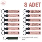 MiaWiki Kişiye Özel İsim Yazılı Deri Anahtarlık, Standart, MH-KAN8587X8, Pudra & Yeşil, üniseks-bebek