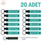 MiaWiki Kişiye Özel İsim Yazılı Deri Anahtarlık, Standart, MH-KAN8599X20, Turkuaz & Yeşil, üniseks-yetişkin