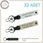 MiaWiki Kişiye Özel Motorcu Anahtarlığı İsim Plaka, Standart, MH-KAN-MT-11518x2, Beyaz-Sütlü Kahve-yeşil, üniseks-yetişkin