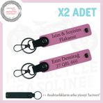 MiaWiki Kişiye Özel Motorcu Anahtarlığı İsim Plaka, Standart, MH-KAN-MT-12031x2, Pembe-lacivert, üniseks-yetişkin