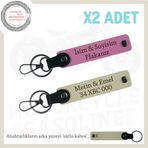 MiaWiki Kişiye Özel Motorcu Anahtarlığı İsim Plaka, Standart, MH-KAN-MT-12037x2, Pembe-Sütlü Kahve-sütlü kahve, üniseks-yetişkin