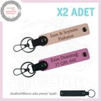 MiaWiki Kişiye Özel Motorcu Anahtarlığı İsim Plaka, Standart, MH-KAN-MT-12254x2, Yavruağzı-Pembe-siyah, üniseks-yetişkin