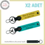 MiaWiki Kişiye Özel Motorcu Anahtarlığı İsim Plaka, Tek Ebat, MH-KAN-MT-11624x2, Koyu Turkuaz-Sarı-siyah, üniseks-yetişkin