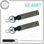 MiaWiki Kişiye Özel Plaka ve İsim Yazılı 2'li Anahtarlık, Standart, MH-KAN-MT-11681x2, Kül Gri-lacivert, üniseks-yetişkin