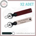MiaWiki Kişiye Özel Plaka ve İsim Yazılı Anahtarlık, Standart, MH-KAN-MT-12051x2, Pudra-Bordo-lacivert, üniseks-yetişkin