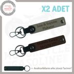 MiaWiki Kişiye Özel Plaka ve İsim Yazılı Deri Anahtarlık, Standart, MH-KAN-MT-11667x2, Kül Gri-Koyu Kahve-lacivert, üniseks-yetişkin