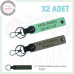 MiaWiki Kişiye Özel Plaka ve İsim Yazılı Deri Anahtarlık, Standart, MH-KAN-MT-11729x2, Kül Gri-Yeşil-yeşil, üniseks-yetişkin