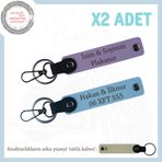 MiaWiki Kişiye Özel Plaka ve İsim Yazılı Deri Anahtarlık, Standart, MH-KAN-MT-11859x2, Mor Menekşe-Gök Mavi-sütlü kahve, üniseks-yetişkin