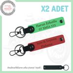 MiaWiki Kişiye Özel Plaka ve İsim Yazılı Deri Anahtarlık, Standart, MH-KAN-MT-11937x2, Nar Çiçeği-Fıstık Yeşil-siyah, üniseks-yetişkin