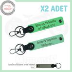 MiaWiki Kişiye Özel Plaka ve İsim Yazılı Deri Anahtarlık, Standart, MH-KAN-MT-12295x2, Yeşil-Fıstık Yeşil-gri, üniseks-yetişkin