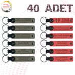 MiaWiki Kişiye Özel Yazılı Anahtarlık 40'lı Set, 40'lı Set, MH-KAN9087X40, Kül Gri & Nar Çiçeği, üniseks-yetişkin