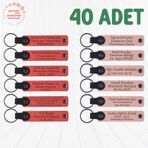 MiaWiki Kişiye Özel Yazılı Anahtarlık 40'lı Set, 40'lı Set, MH-KAN9124X40, Nar Çiçeği & Yavru Ağzı, üniseks-yetişkin