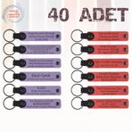MiaWiki Kişiye Özel Yazılı Anahtarlık 40'lı Set, Standart, MH-KAN9112X40, Mor Menekşe & Nar Çiçeği, üniseks-yetişkin