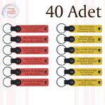 MiaWiki Kişiye Özel Yazılı Anahtarlık 40'lı Set, Standart, MH-KAN9121X40, Nar Çiçeği & Sarı, üniseks-yetişkin