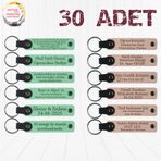 MiaWiki Kişiye Özel Yazılı Deri Anahtarlık 30'lu Set, Standart, MH-KAN9034X30, Açık Yeşil & Pudra, üniseks-yetişkin