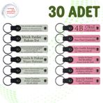 MiaWiki Kişiye Özel Yazılı Deri Anahtarlık 30'lu Set, Standart, MH-KAN9046X30, Beyaz & Pembe, üniseks-yetişkin
