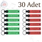 MiaWiki Kişiye Özel Yazılı Deri Anahtarlık 30'lu Set, Standart, MH-KAN9057X30, Fıstık Yeşili & Nar Çiçeği, üniseks-yetişkin