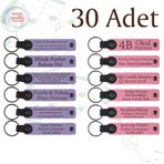 MiaWiki Kişiye Özel Yazılı Deri Anahtarlık 30'lu Set, Standart, MH-KAN9113X30, Mor Menekşe & Pembe, üniseks-yetişkin