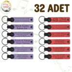 MiaWiki Kişiye Özel Yazılı Deri Anahtarlık 32'li Set, Standart, MH-KAN9112X32, Mor Menekşe & Nar Çiçeği, üniseks-yetişkin
