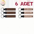 MiaWiki Kişiye Özel Yazılı Deri Anahtarlık 6'lı Set, Tek Ebat, MH-KAN9020X6, Açık Kahve & Pudra, üniseks-yetişkin