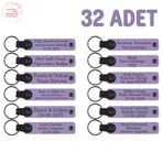MiaWiki Kişiye Özel Yazılı Deri Anahtarlık Mor Menekşe, Standart, MH-KAN8570X32, Mor Menekşe, üniseks-yetişkin