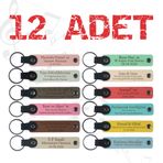 MiaWiki Kurumsal Deri Anahtarlık 12'li Set, Standart, MH-KAN8627X12, üniseks-yetişkin