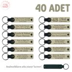 MiaWiki Lise Mezuniyet Hatırası Deri Anahtarlık 40'lı Set, Standart, MH-KAN8522X40, Sütlü Kahve & Lacivert, üniseks-yetişkin