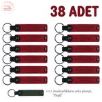 MiaWiki Marka Yazılı Deri Anahtarlık Kırmızı Yeşil, Standart, MH-KAN8563X38, Kırmızı & Yeşil, üniseks-yetişkin