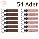 MiaWiki Marka Yazılı Hatıra Deri Anahtarlık 54'lü Set, Standart, MH-KAN9024X54, Açık Kahve & Yavru Ağzı, üniseks-yetişkin