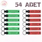 MiaWiki Marka Yazılı Hatıra Deri Anahtarlık 54'lü Set, Standart, MH-KAN9057X54, Fıstık Yeşili & Nar Çiçeği, üniseks-yetişkin