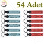 MiaWiki Marka Yazılı Hatıra Deri Anahtarlık 54'lü Set, Standart, MH-KAN9068X54, Gök Mavi & Nar Çiçeği, üniseks-yetişkin