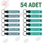 MiaWiki Marka Yazılı Hatıra Deri Anahtarlık 54'lü Set, Standart, MH-KAN9073X54, Gök Mavi & Turkuaz, üniseks-yetişkin