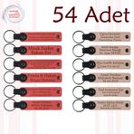 MiaWiki Marka Yazılı Hatıra Deri Anahtarlık 54'lü Set, Standart, MH-KAN9120X54, Nar Çiçeği & Pudra, üniseks-yetişkin