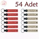 MiaWiki Marka Yazılı Hatıra Deri Anahtarlık 54'lü Set, Standart, MH-KAN9122X54, Nar Çiçeği & Sütlü Kahve, üniseks-yetişkin
