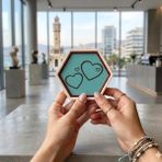 Miawiki Modern Sevgi Temalı Minimalist Obje, Ev ve Ofis Için Estetik Mini Dekor 10X10 cm - Turkuaz