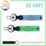 MiaWiki Motor 2'li Anahtarlık İsim Plaka Kan Grubu, Standart, MH-KAN-MT-8551x2, Gök Mavi-Fıstık Yeşil-lacivert, üniseks-yetişkin