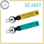 MiaWiki Motor 2'li Anahtarlık Kişiye Özel Plakalı, Standart, MH-KAN-MT-4048x2, Koyu Turkuaz-Sarı, üniseks-yetişkin