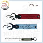 MiaWiki Motor Anahtarlık İsim Plaka Kan Grubu, Standart, MH-KAN-MT-10781x2, Kırmızı-Gök Mavi-gri, üniseks-yetişkin