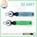 MiaWiki Motor Anahtarlık İsim Plaka Kan Grubu Yazılı, Standart, MH-KAN-MT-9553x2, Gök Mavi-Fıstık Yeşil-sütlü kahve, üniseks-yetişkin