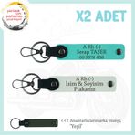 MiaWiki Motor Gruplarına İsim Plaka Kan Grubu Anahtarlık, Standart, MH-KAN-MT-6523x2, Beyaz-Turkuaz-yeşil, üniseks-yetişkin