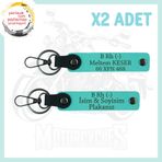 MiaWiki Motor Plaka İsim Anahtarlık Kan Grubu, Standart, MH-KAN-MT-5161x2, Turkuaz, üniseks-yetişkin