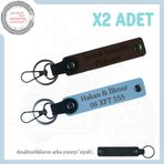 MiaWiki Motor Plaka & İsimli 2'li Anahtarlık Seti, Standart, MH-KAN-MT-11558x2, Koyu Kahve-Gök Mavi-siyah, üniseks-yetişkin