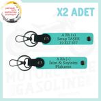 MiaWiki Motor Plaka ve İsim Anahtarlığı, Standart, MH-KAN-MT-4361x2, Turkuaz, üniseks-yetişkin