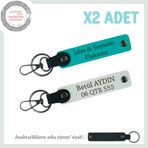 MiaWiki Motor Plaka ve İsim Yazılabilir Anahtarlık Seti, Standart, MH-KAN-MT-11582x2, Koyu Turkuaz-Beyaz-siyah, üniseks-yetişkin