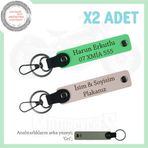 MiaWiki Motor Sevdalılarına Özel İsim ve Plaka Yazılı Deri Anahtarlık, Tek Ebat, MH-KAN-MT-12055x2, Pudra-Fıstık Yeşil-gri, üniseks-yetişkin