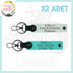 MiaWiki Motor Severler İçin İsim Plaka B (+) Kan Grubu, Standart, MH-KAN-MT-5229x2, Beyaz-Turkuaz, üniseks-yetişkin