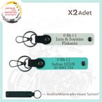 MiaWiki Motor Severler İçin İsim Plaka Kan Grubu Anahtarlık, Standart, MH-KAN-MT-10520x2, Beyaz-Turkuaz-lacivert, üniseks-yetişkin