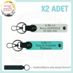 MiaWiki Motor Severler İçin İsim Plaka Kan Grubu Anahtarlık, Standart, MH-KAN-MT-5520x2, Beyaz-Turkuaz-lacivert, üniseks-yetişkin